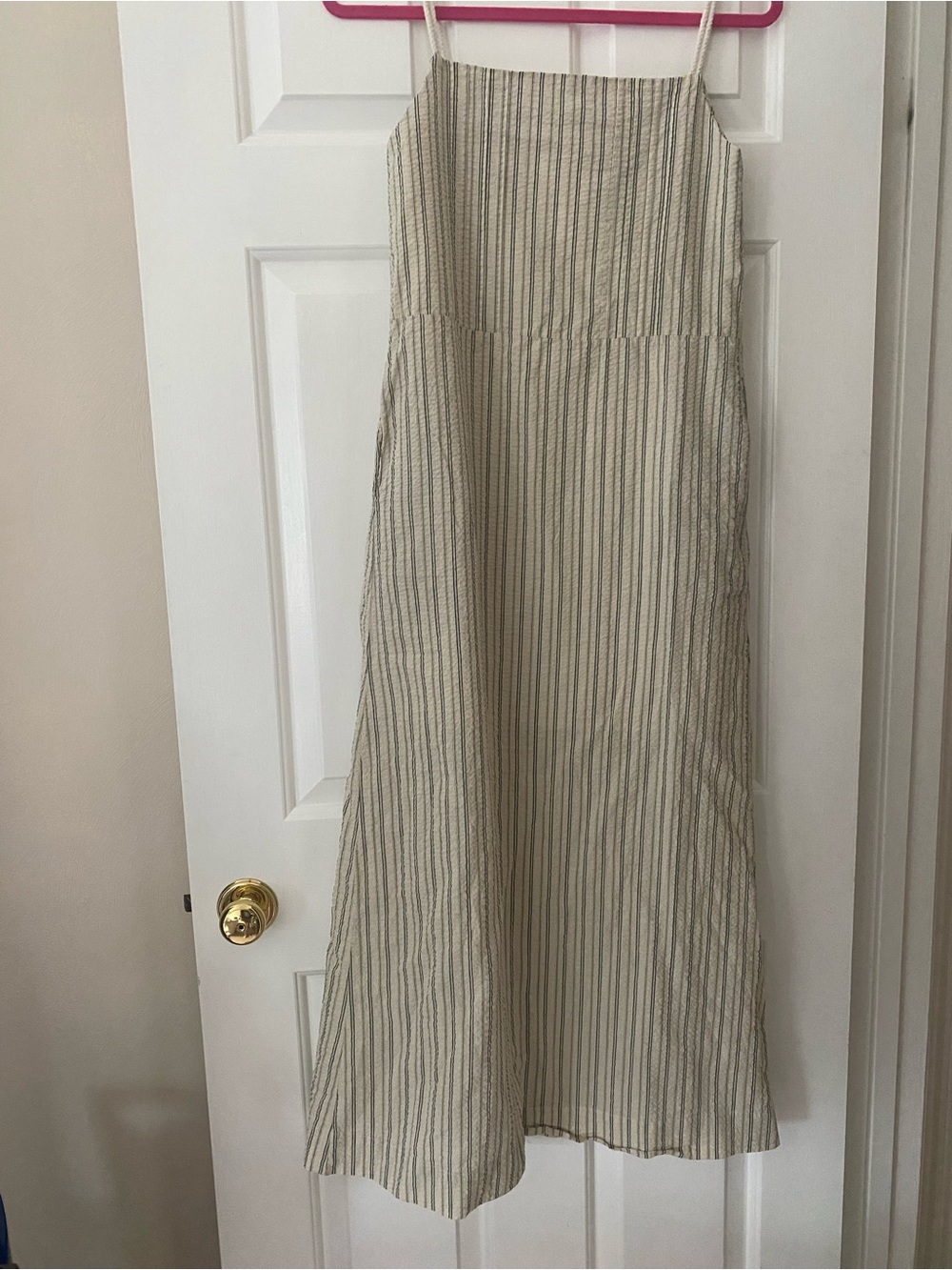 Neutral Striped Textured Dress